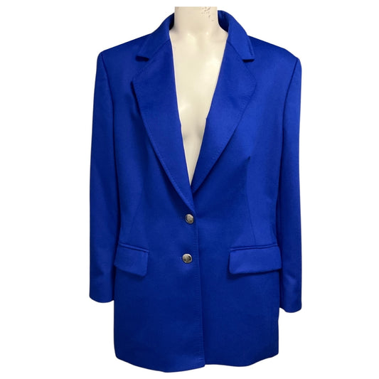 Escada Cobalt Blue Two Button Angora Blazer