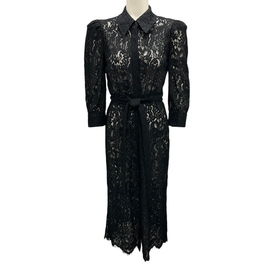 L'Agence Black Kaiya Lace Shirtdress