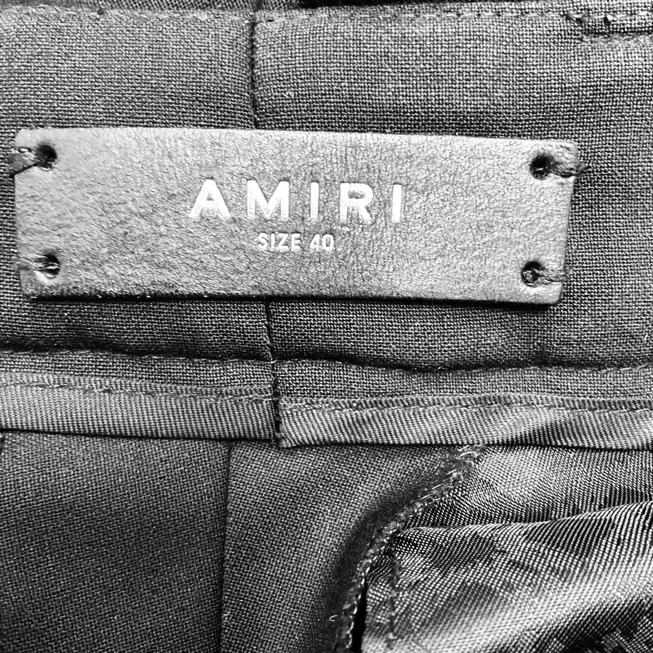 Amiri Black Flared Crepe Trousers