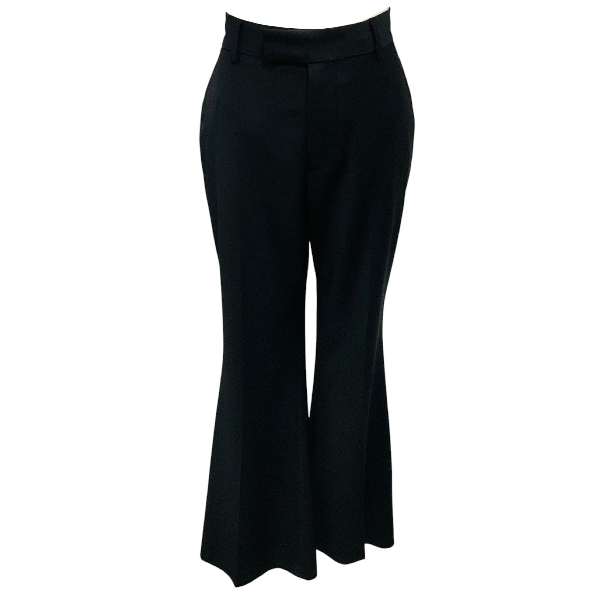 Amiri Black Flared Crepe Trousers