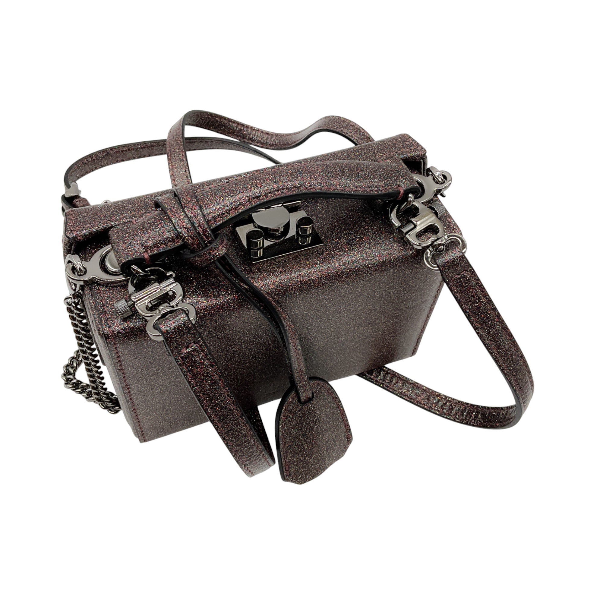 Mark Cross Glitter Multi Metallic Grace Mini Box Bag