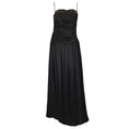 Load image into Gallery viewer, Rochas Black Long Silk Satin Bustier Dress
