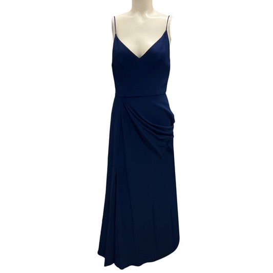 Alexander McQueen Blue 2022 Draped Spaghetti Strap Long Dress