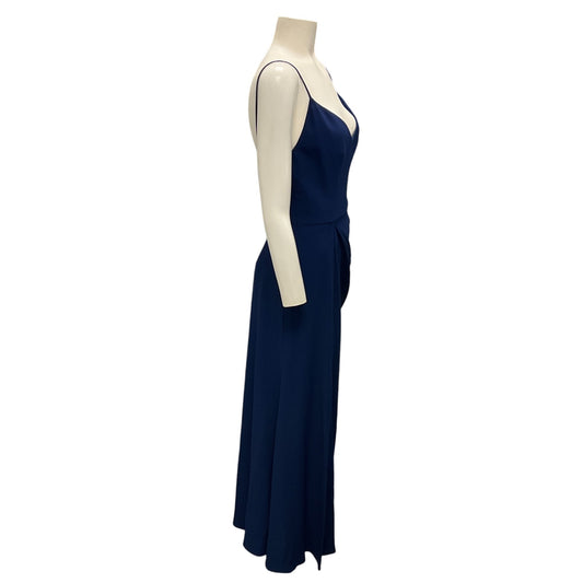 Alexander McQueen Blue 2022 Draped Spaghetti Strap Long Dress