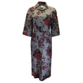 Load image into Gallery viewer, Erdem Dalia Grey / Red Floral Printed Button-down Cotton Midi Dress
