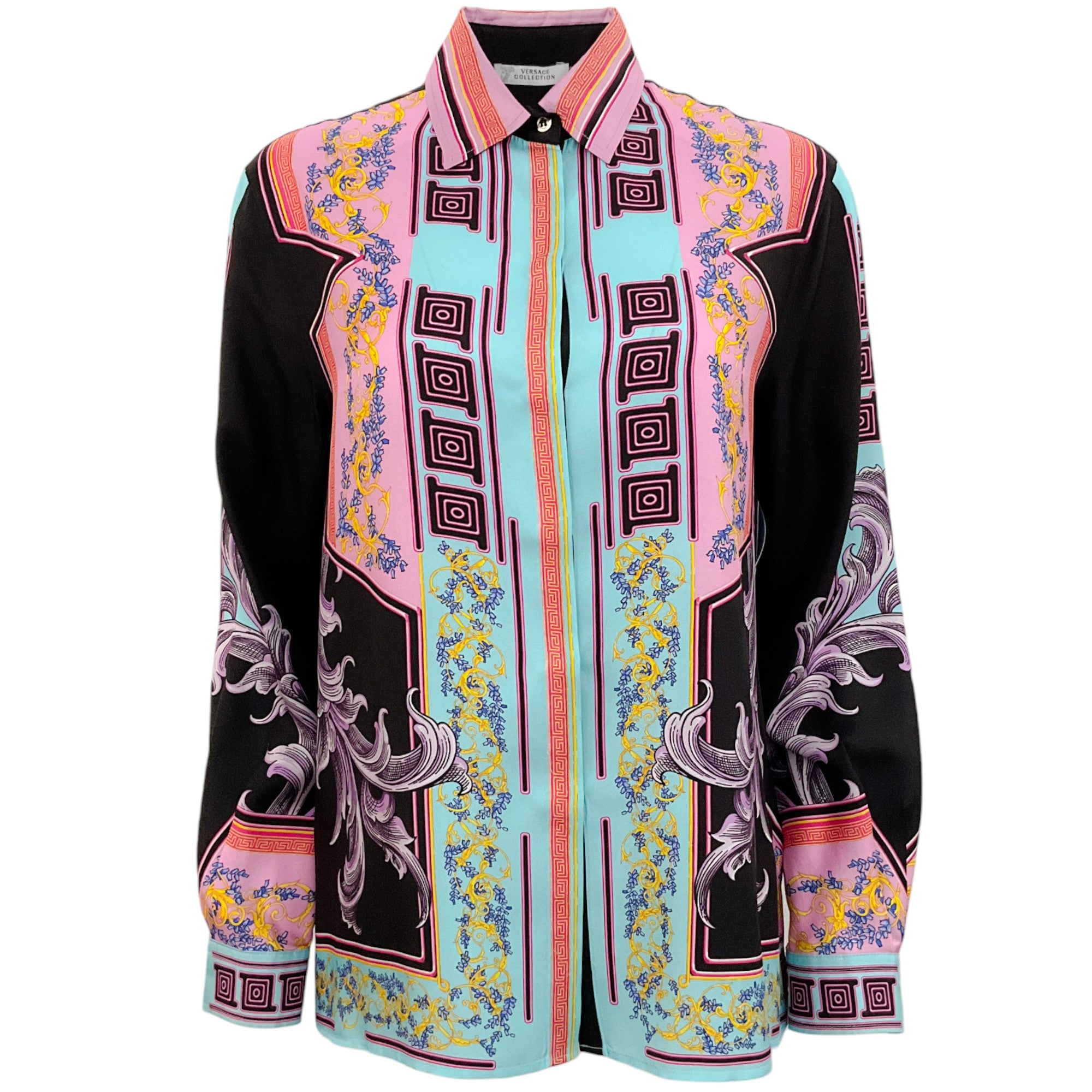 Versace Collection Pink / Black Silk Print