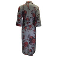 Load image into Gallery viewer, Erdem Dalia Grey / Red Floral Printed Button-down Cotton Midi Dress
