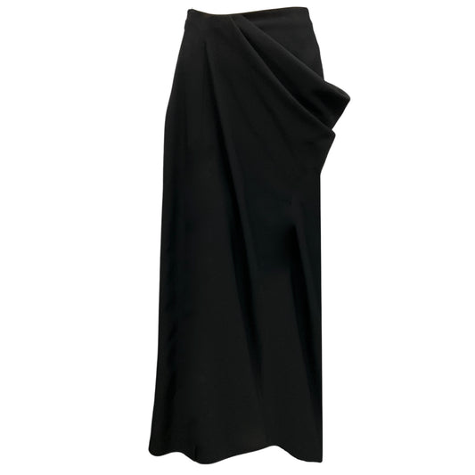 Alexander McQueen Black 2023 Draped High Slit Maxi Skirt