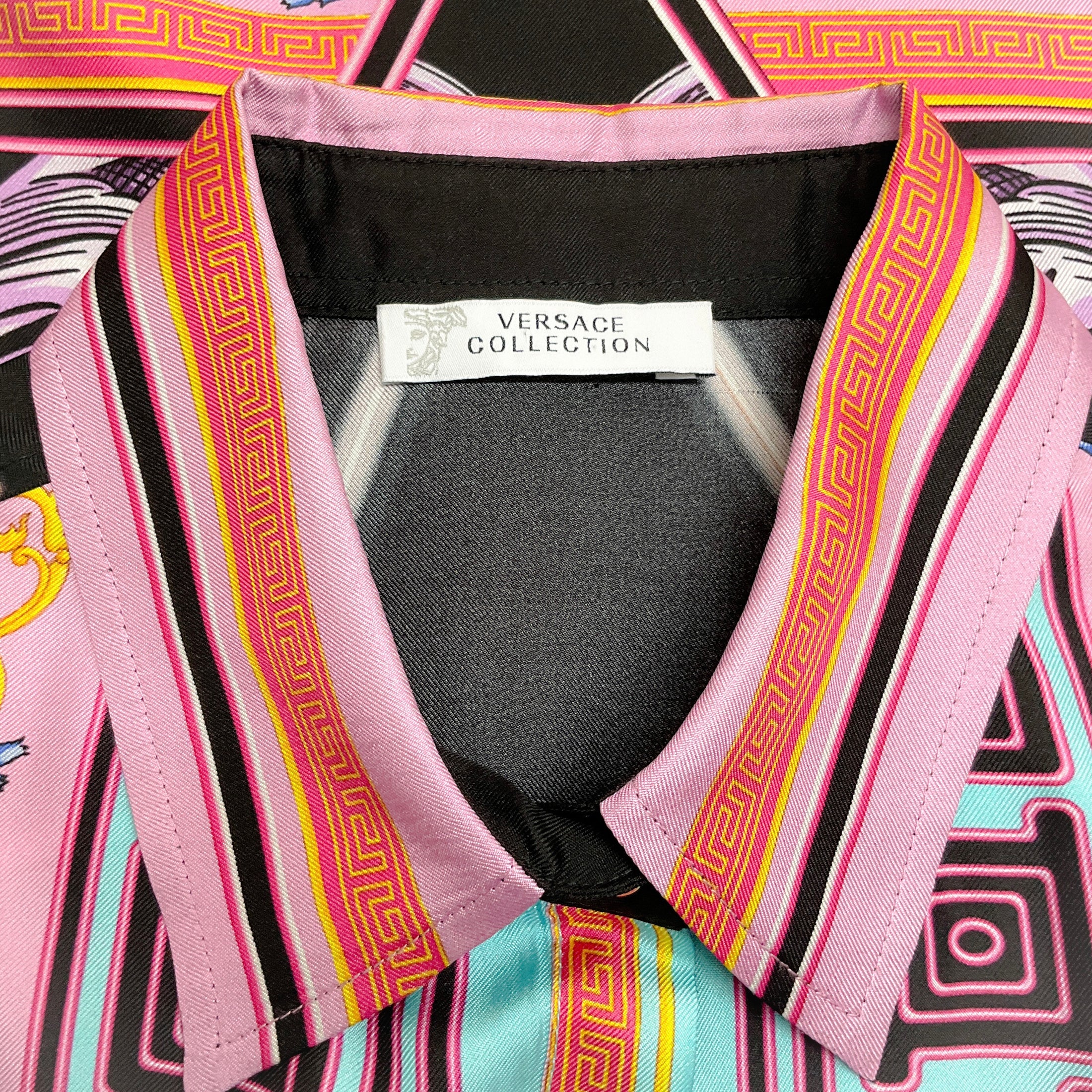 Versace Collection Pink / Black Silk Print