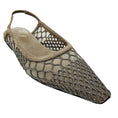 Load image into Gallery viewer, Brunello Cucinelli Taupe Monili Bead Embellished Mesh and Suede Slingback Flats
