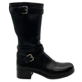 Load image into Gallery viewer, Prada Black Leather Belted Moto Boots
