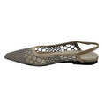 Load image into Gallery viewer, Brunello Cucinelli Taupe Monili Bead Embellished Mesh and Suede Slingback Flats
