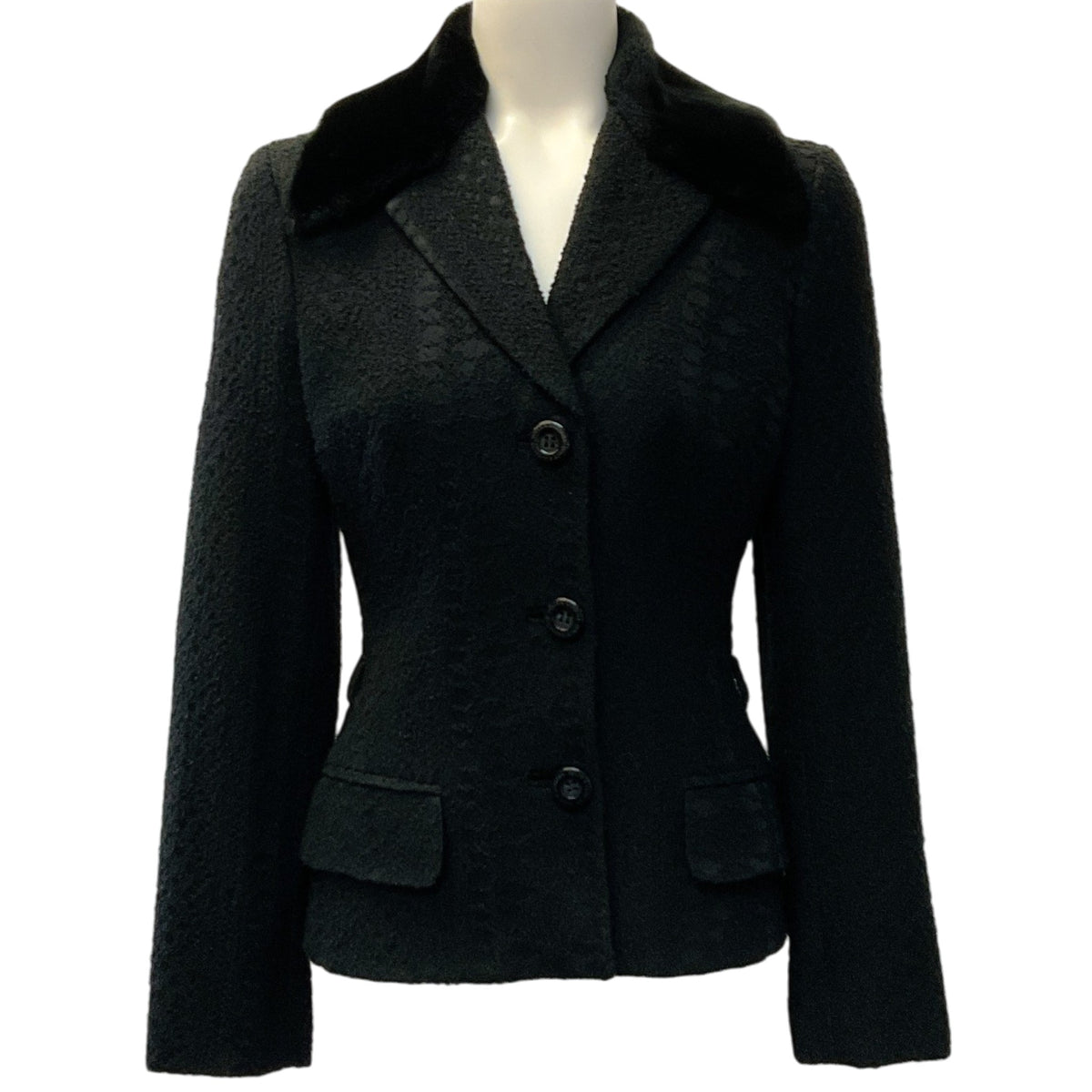 Dolce & Gabbana Vintage Black Wool Boucle Jacket
