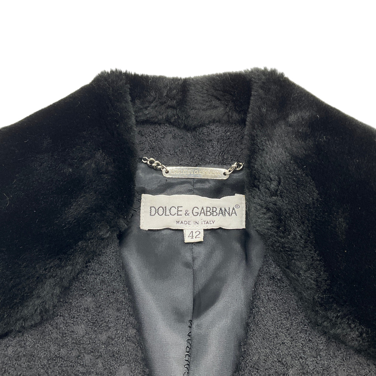 Dolce & Gabbana Vintage Black Wool Boucle Jacket