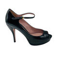 Load image into Gallery viewer, Gucci Black Open Toe Patent Leather Mary Jane Pumps

