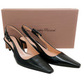 Load image into Gallery viewer, Gianvito Rossi Black Leather Lindsay Slingback Pumps
