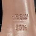 Load image into Gallery viewer, Gucci Black Open Toe Patent Leather Mary Jane Pumps
