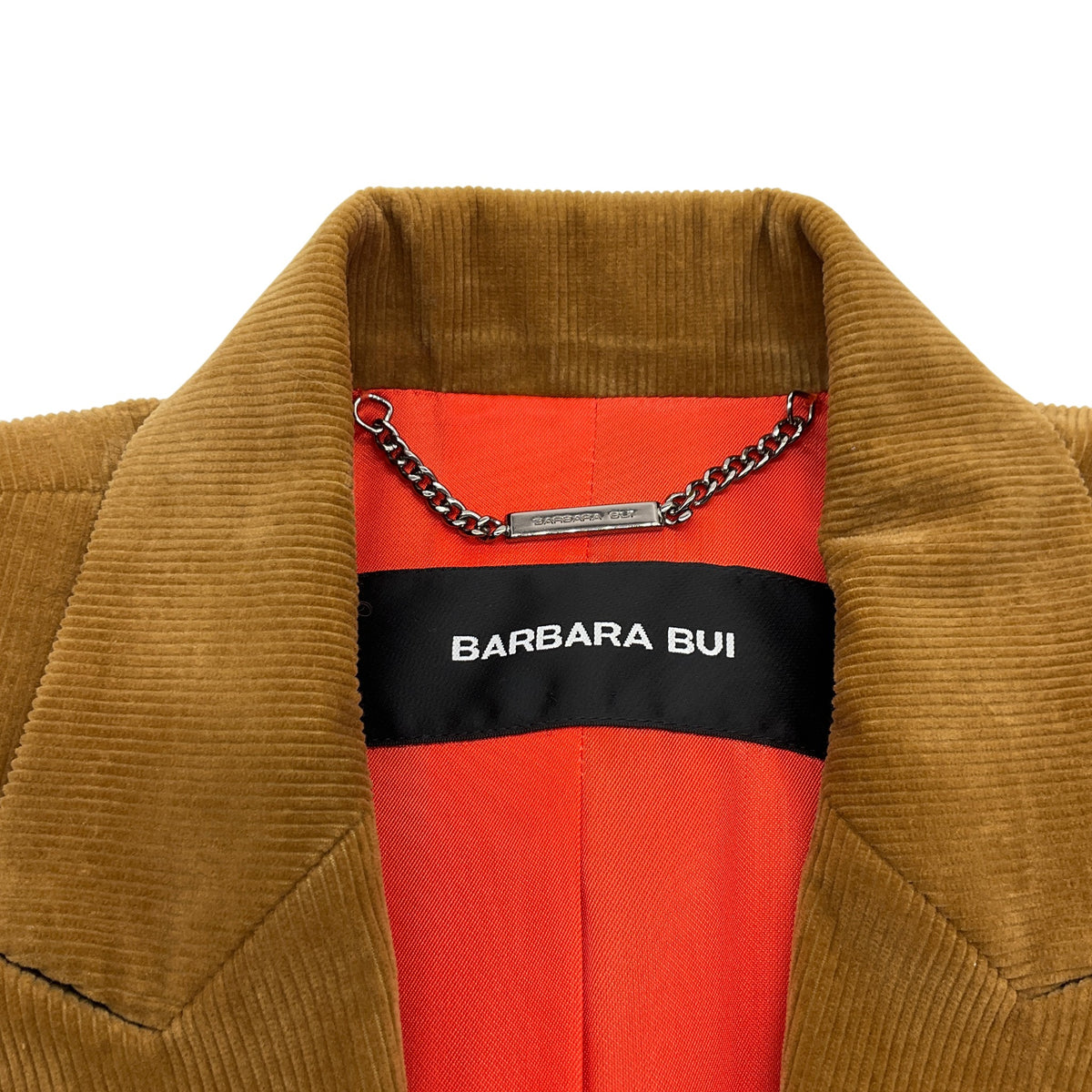 Barbara Bui Camel Cotton Corduroy Belted Blazer