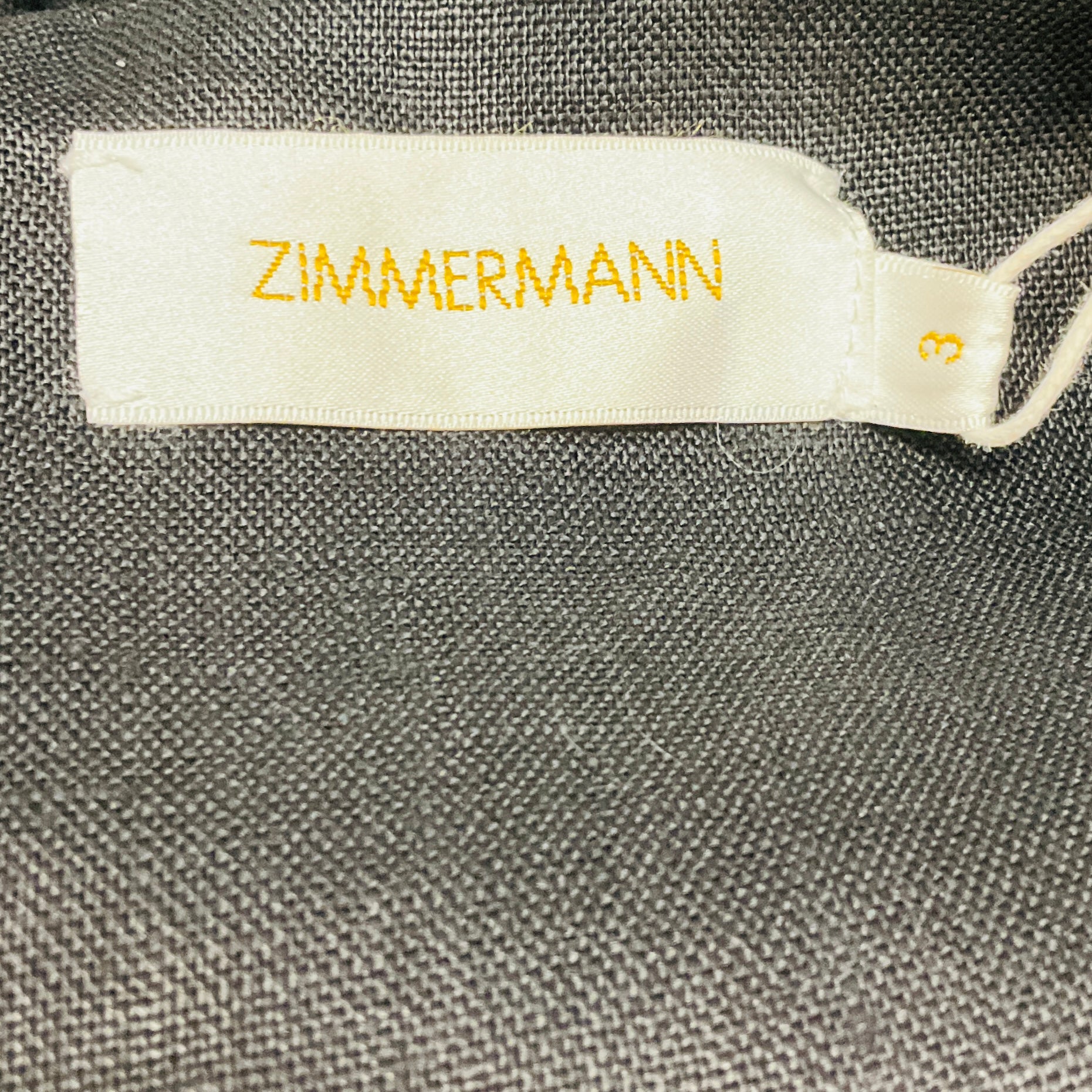 Zimmermann Black Linen Mini Flip Dress with Belt