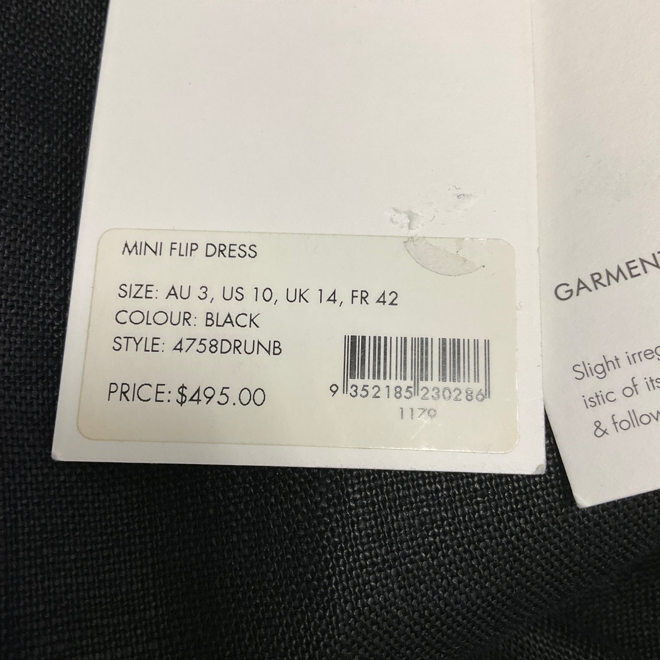 Zimmermann Black Linen Mini Flip Dress with Belt