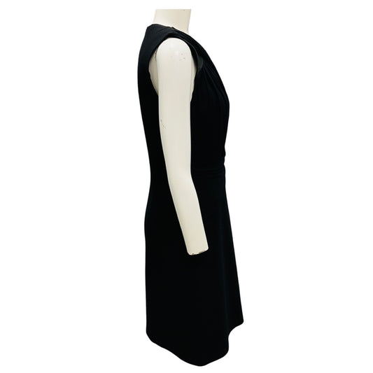 Michael Kors Black Jersey Leather Sheath Dress
