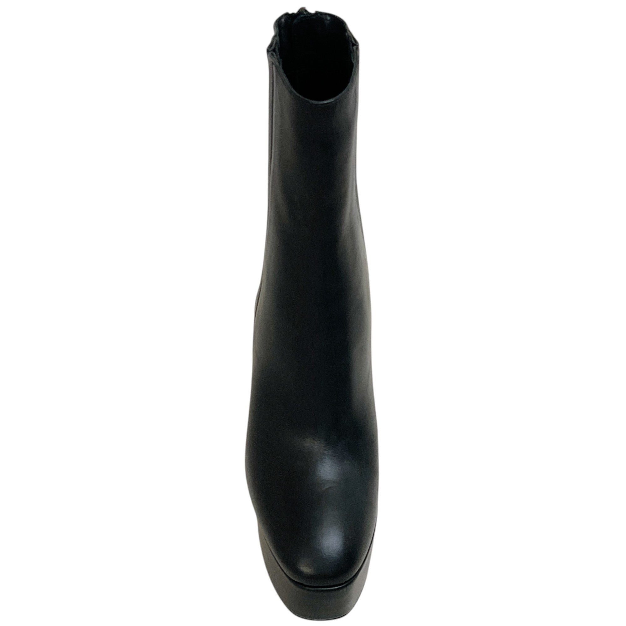 Aquazzura Black Leather Groove Plateau 120 Boots