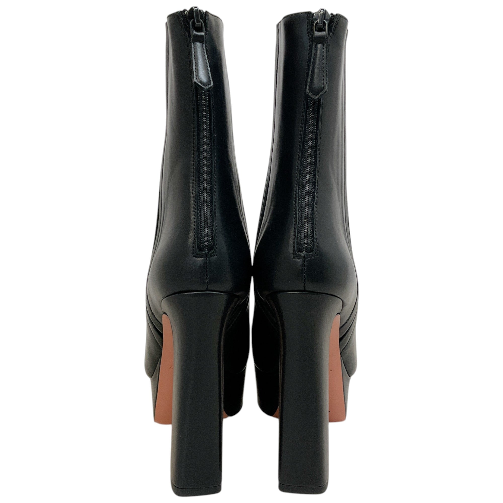 Aquazzura Black Leather Groove Plateau 120 Boots