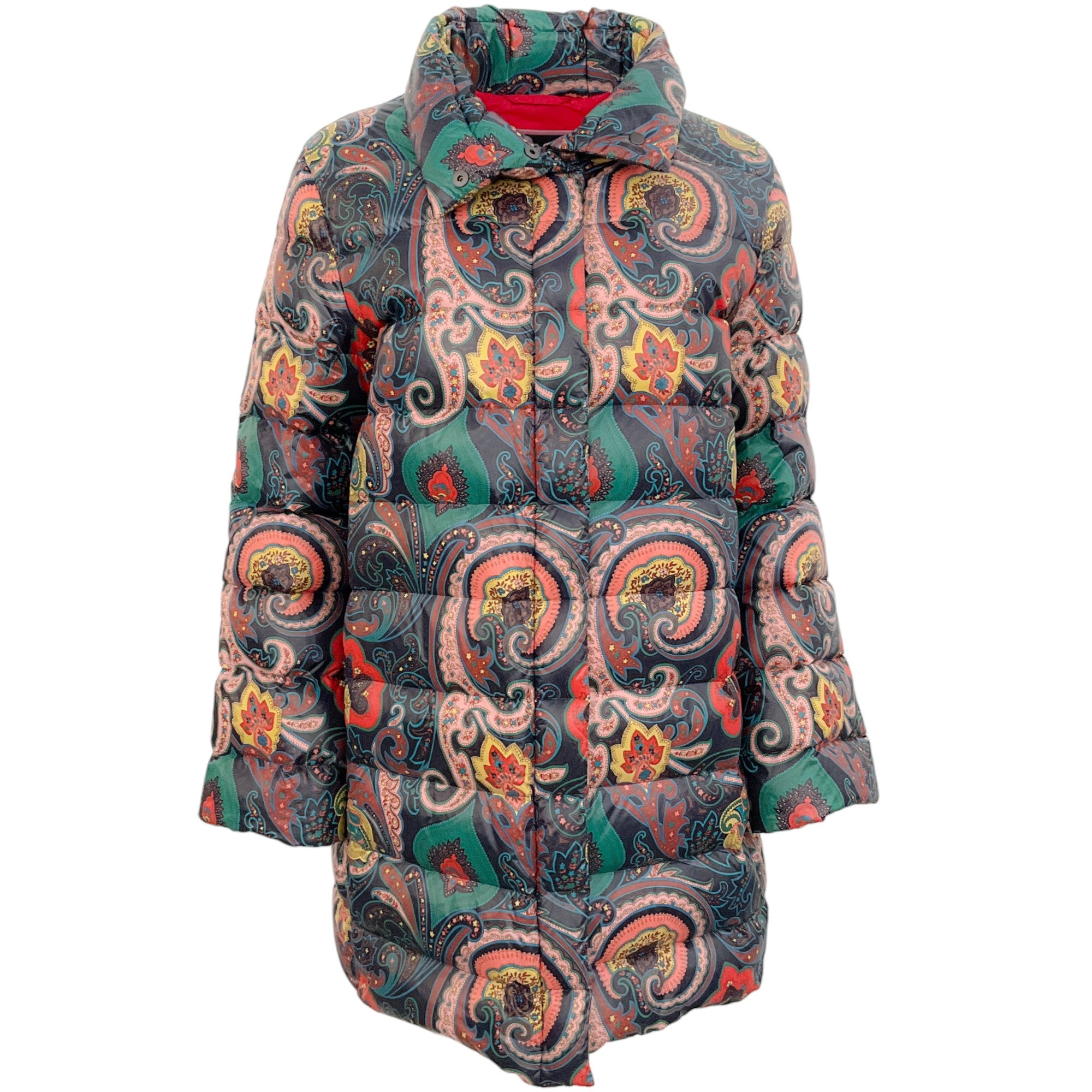 Etro Navy Multi Paisley 3/4 Puffer Coat