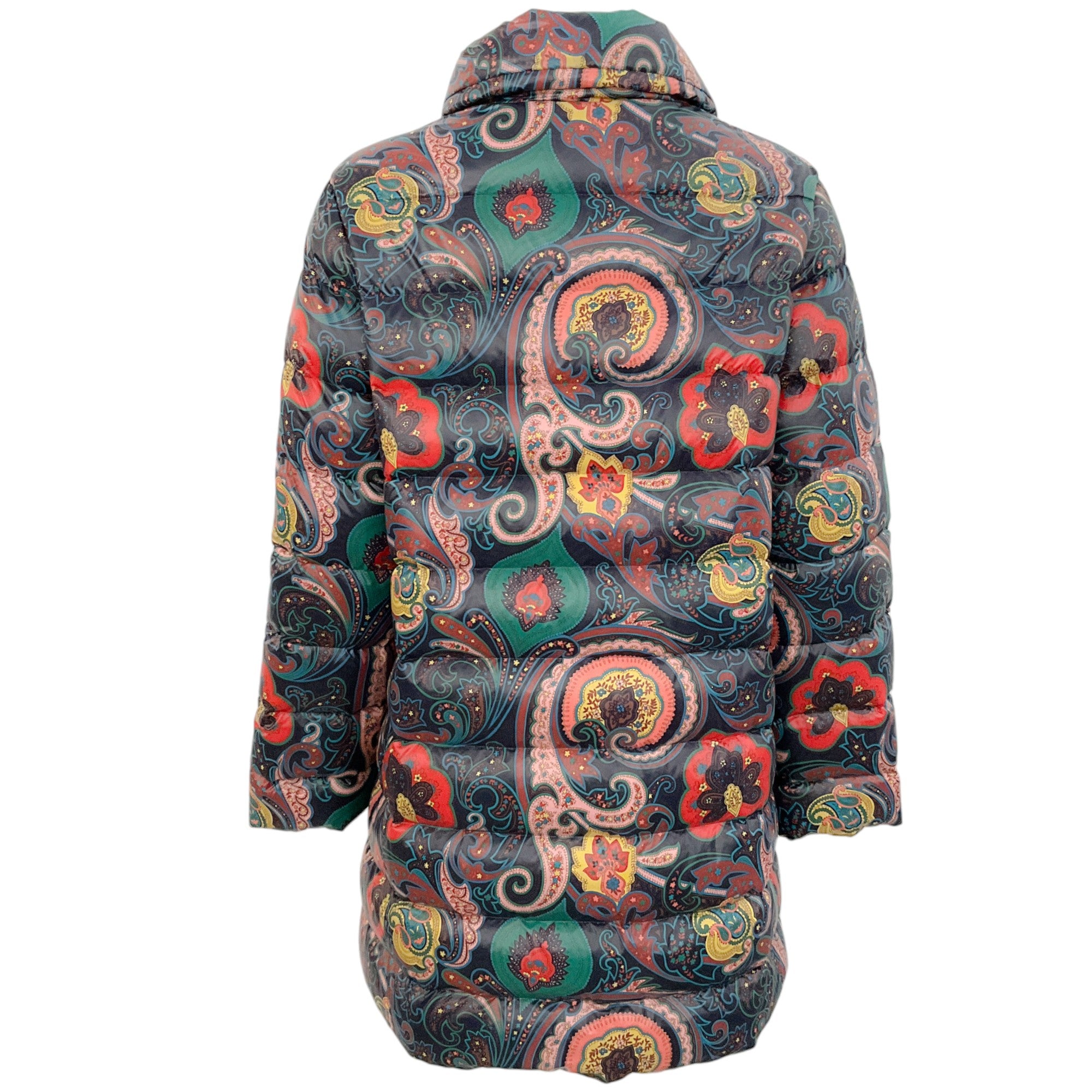 Etro Navy Multi Paisley 3/4 Puffer Coat