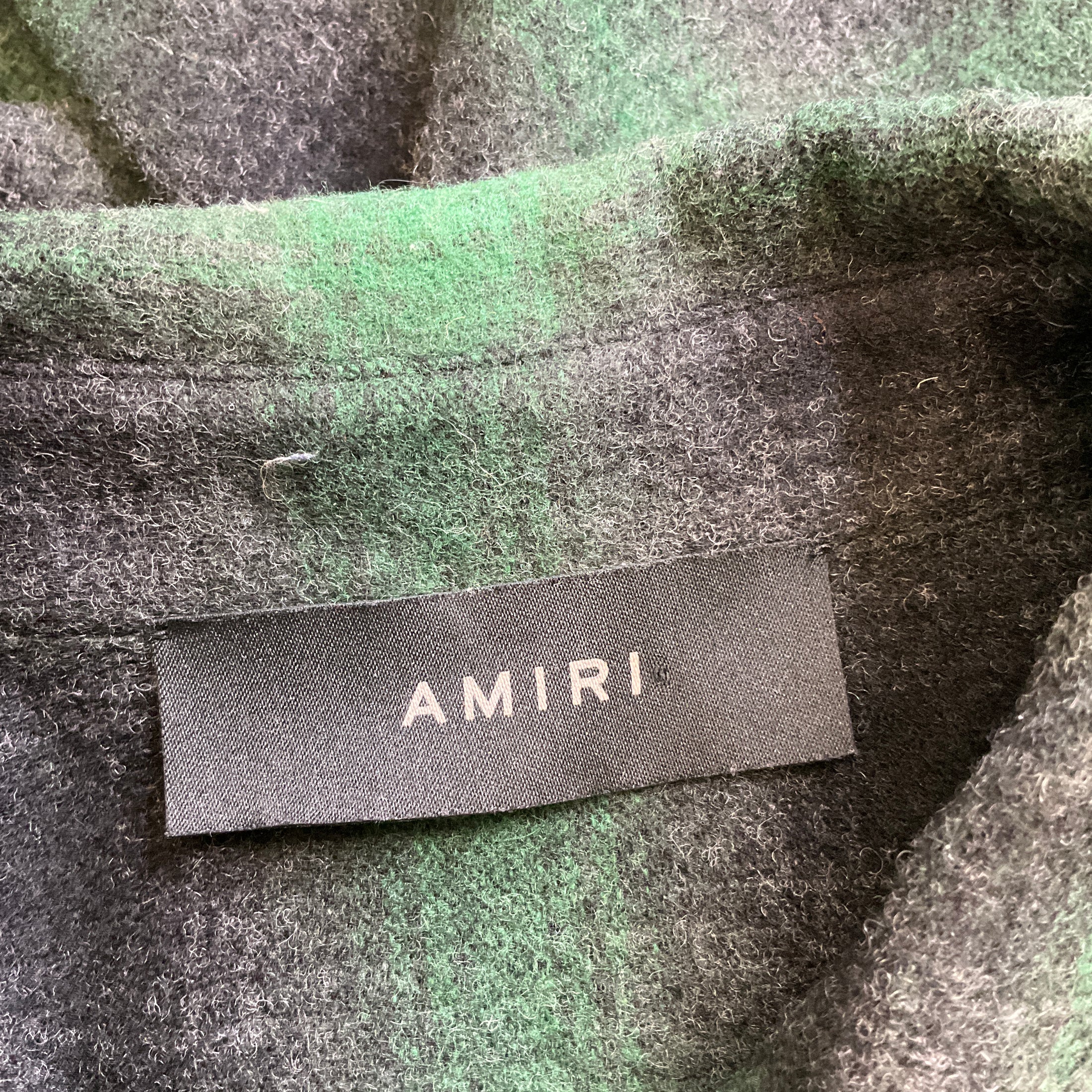 Amiri Green / Black Plaid Button-down Shirtdress