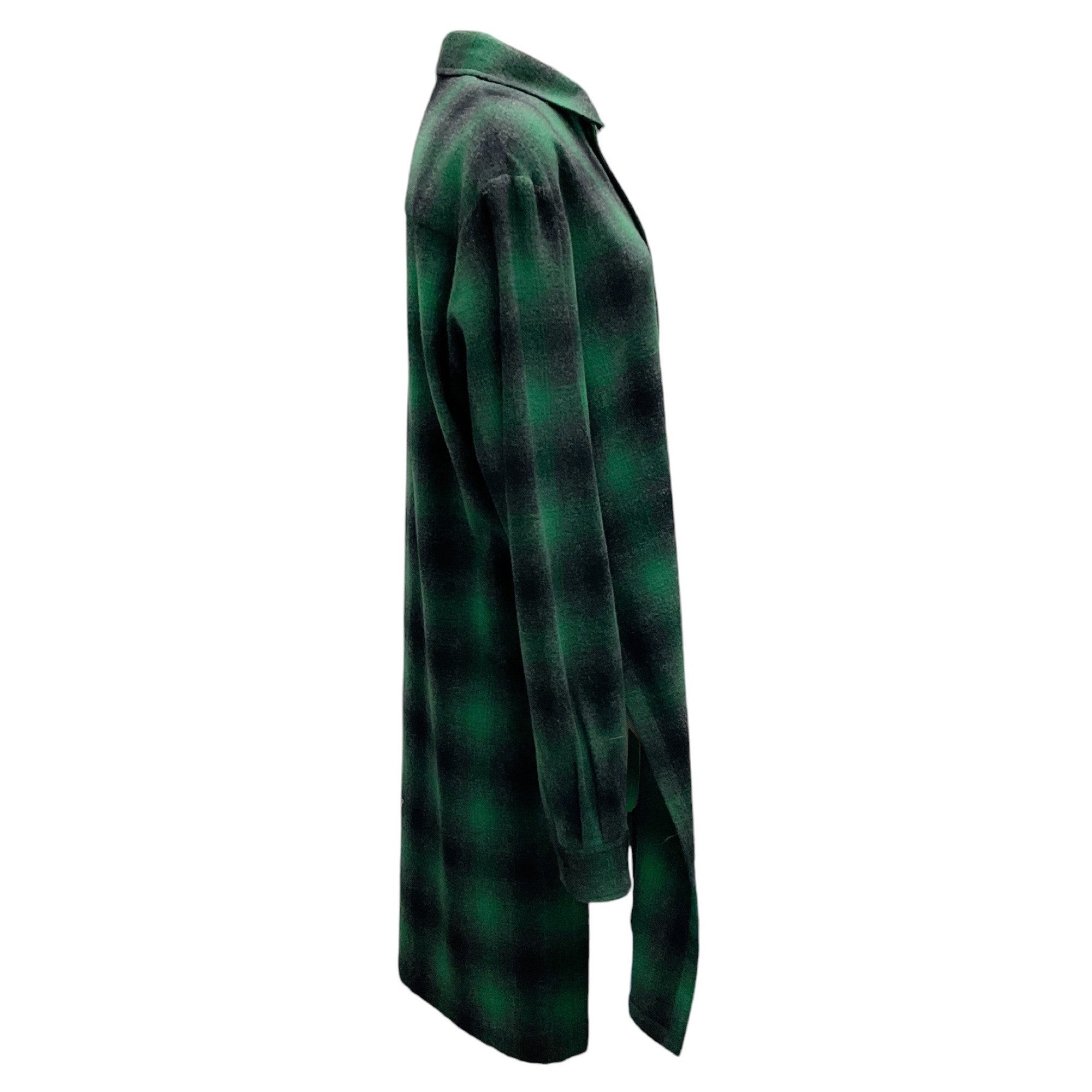 Amiri Green / Black Plaid Button-down Shirtdress