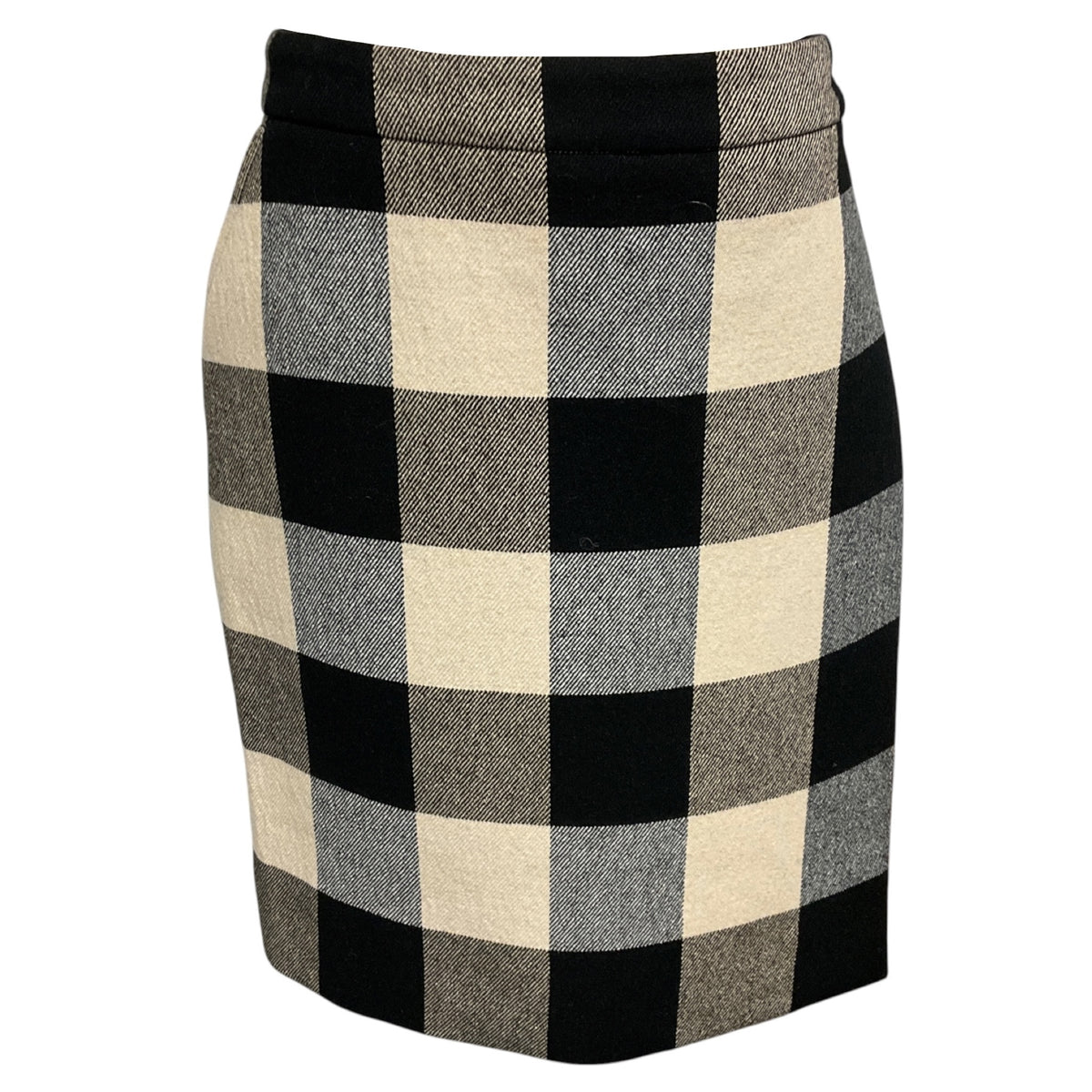 Akris Punto Black / Chalk Gingham Check Skirt