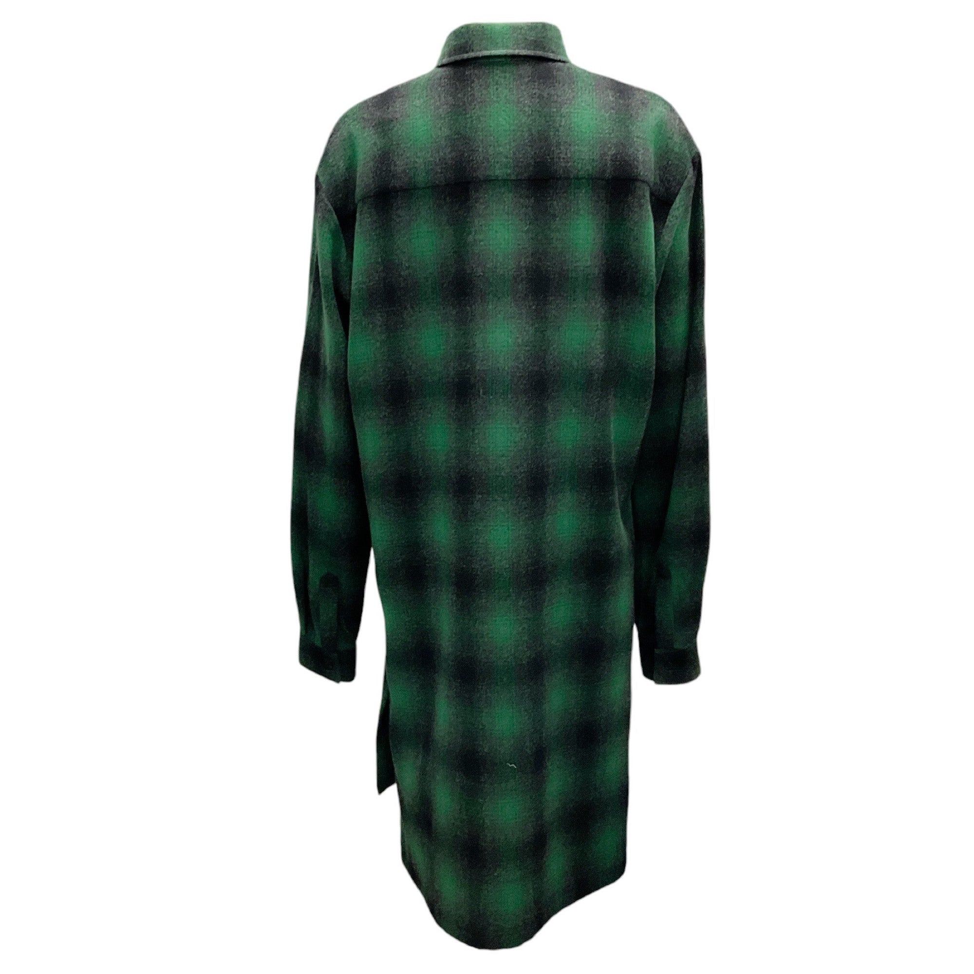 Amiri Green / Black Plaid Button-down Shirtdress