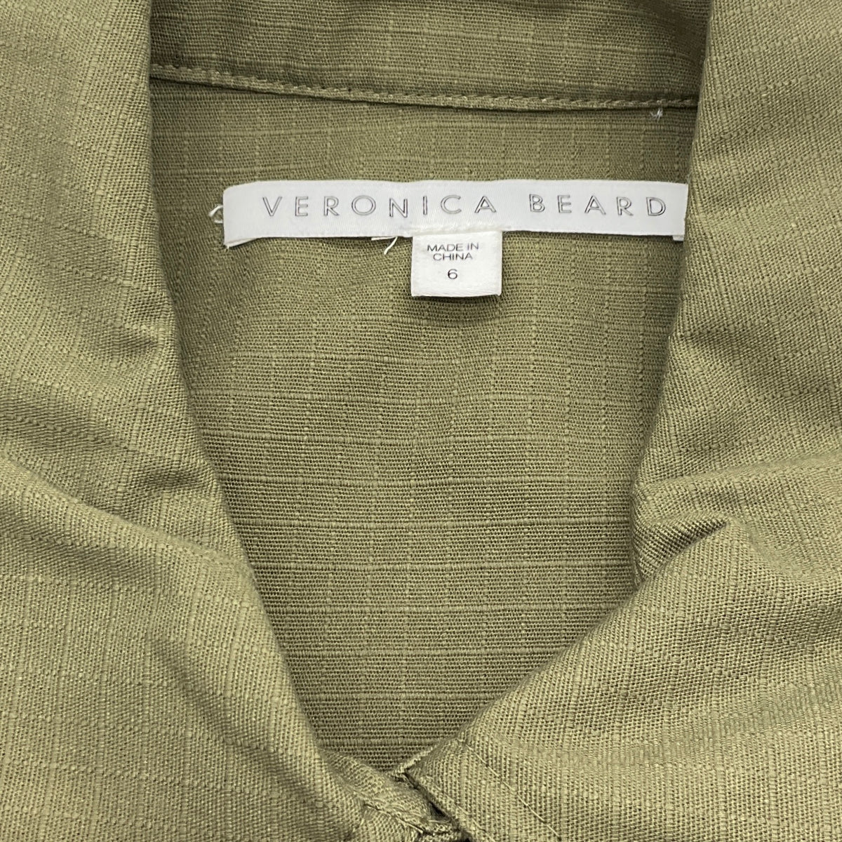 Veronica Beard Army Green Cotton Heritage Utility Jacket with Lace