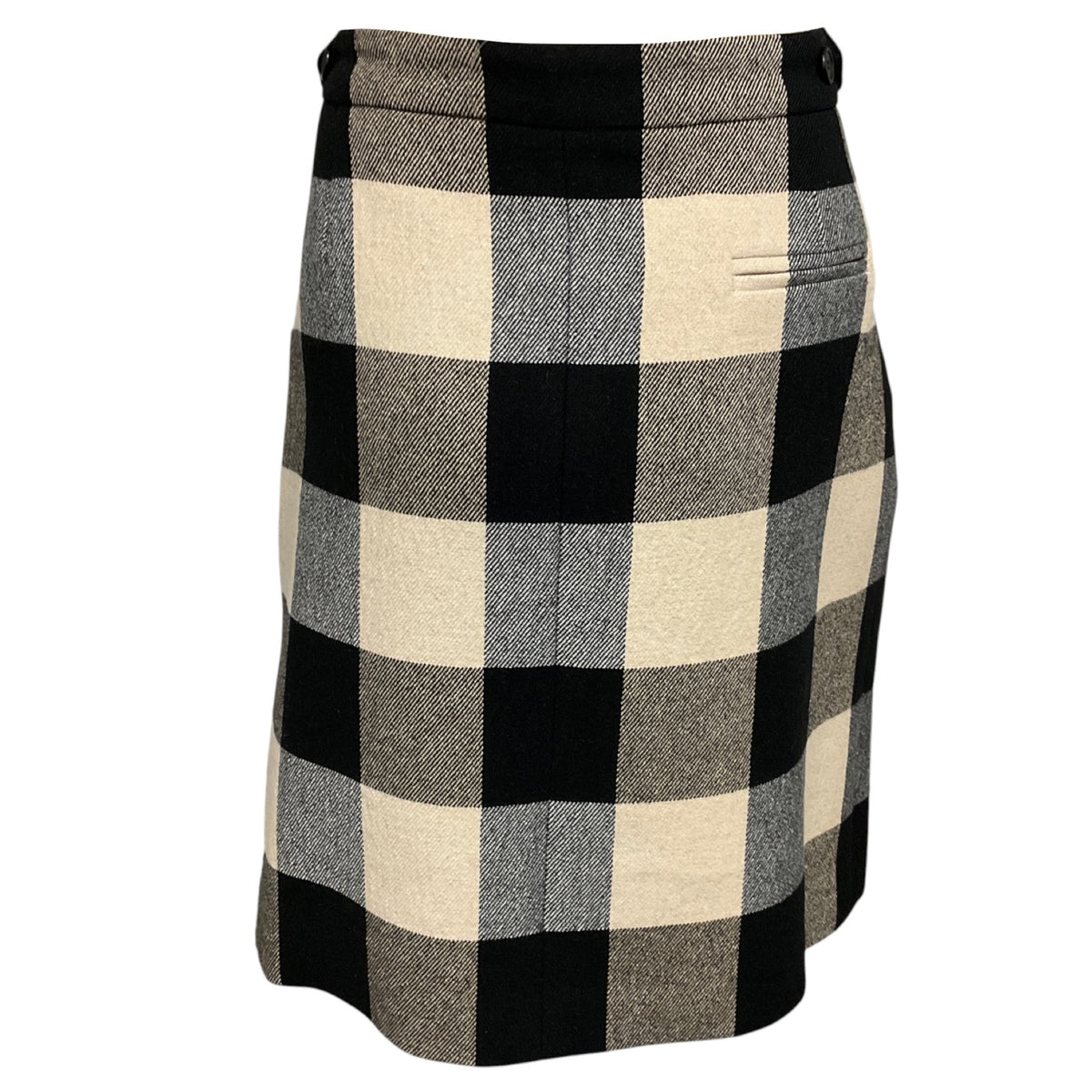 Akris Punto Black / Chalk Gingham Check Skirt