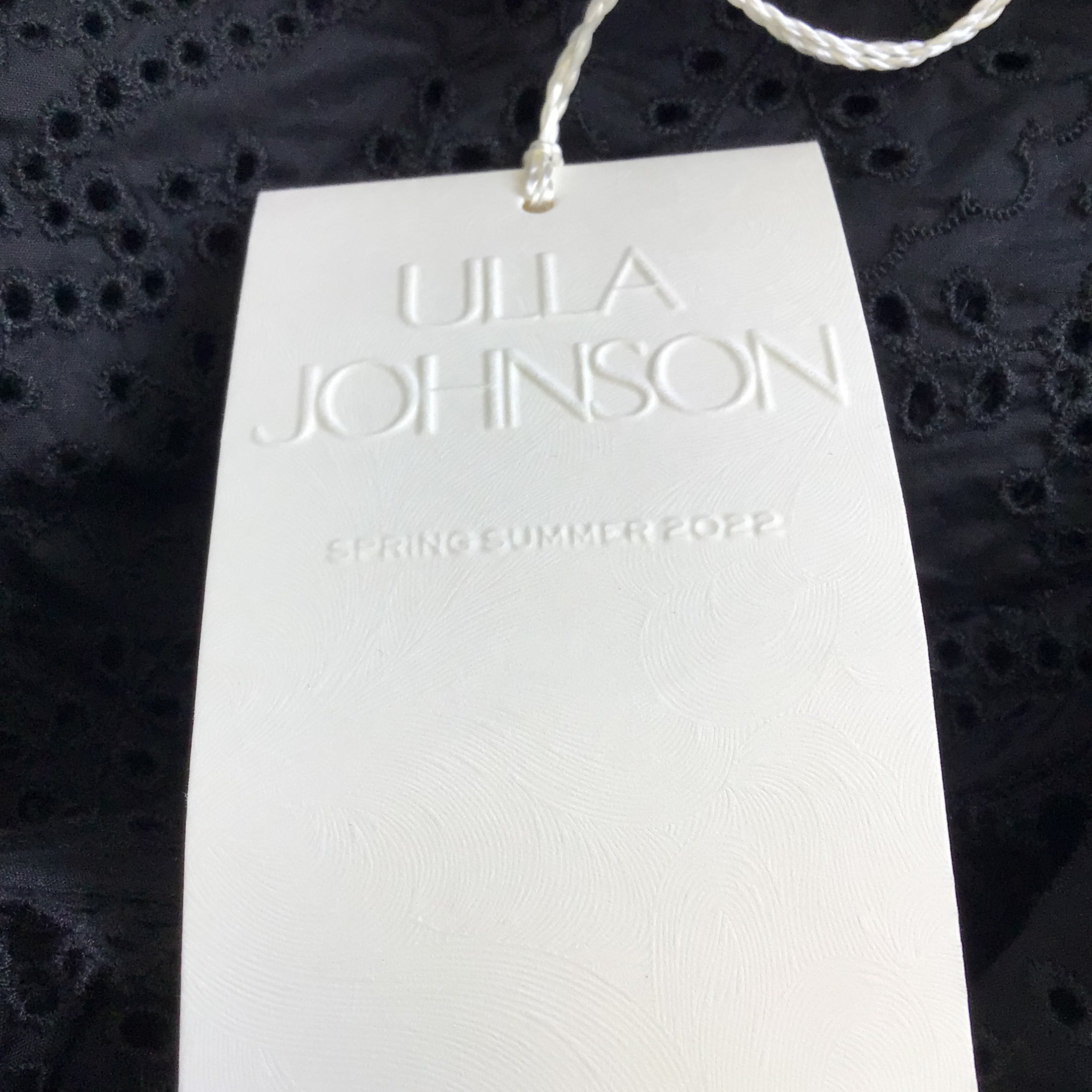 Ulla Johnson Black One-Shoulder Eyelet Julianna Blouse