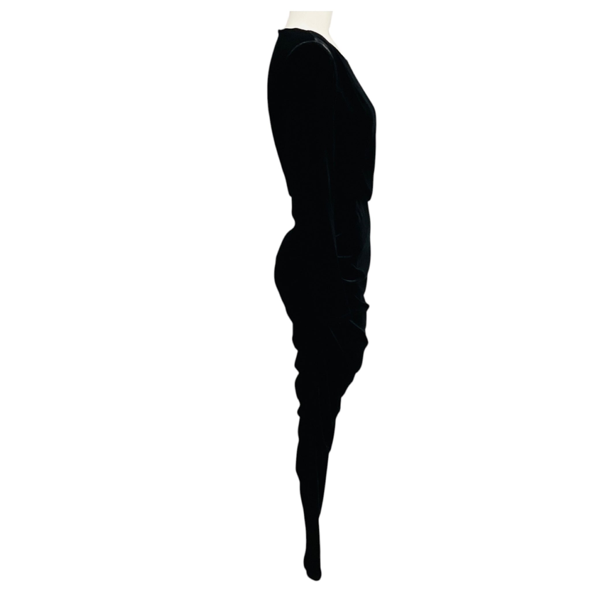 Veronica Beard Black Tristana Stretch Velvet Midi Dress