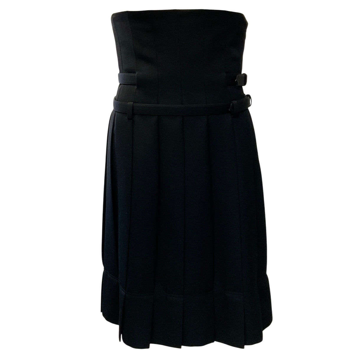Comme des Garcons Black Wool High Waisted Pleated Skirt
