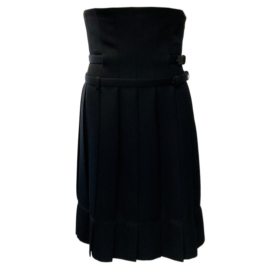 Comme des Garcons Black Wool High Waisted Pleated Skirt
