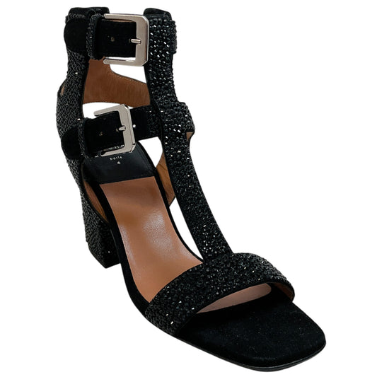 Laurence Dacade Black Strass Sandra Sandals