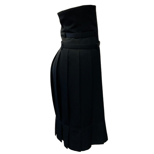 Comme des Garcons Black Wool High Waisted Pleated Skirt