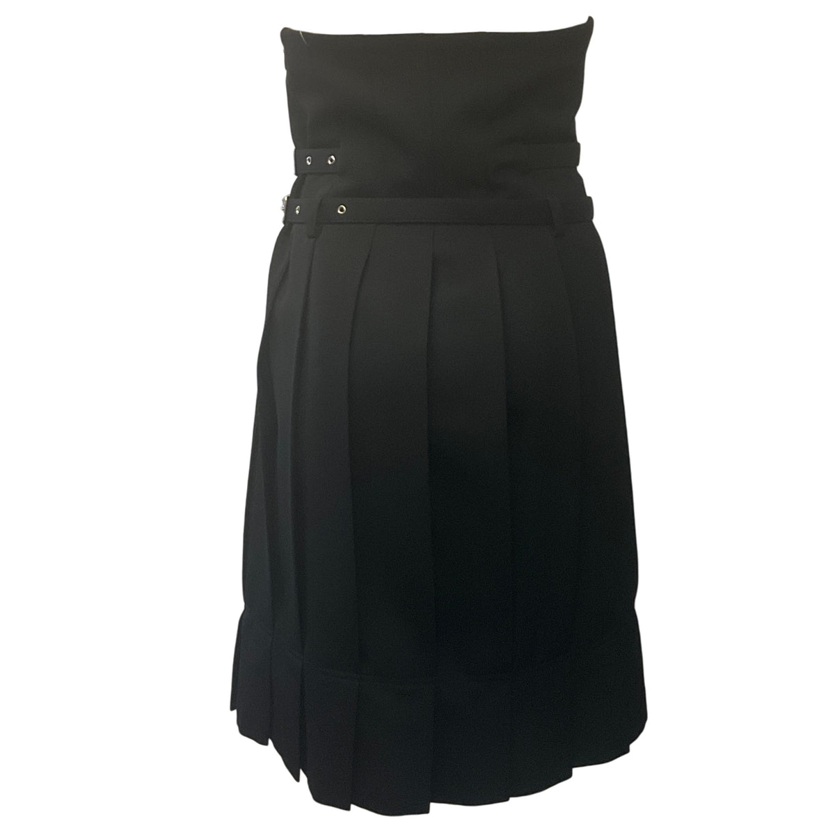 Comme des Garcons Black Wool High Waisted Pleated Skirt