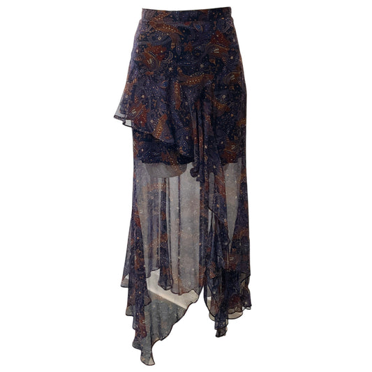 Veronica Beard Paisley Silk Trixie Asymmetrical Skirt
