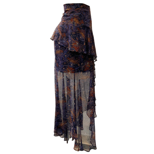 Veronica Beard Paisley Silk Trixie Asymmetrical Skirt