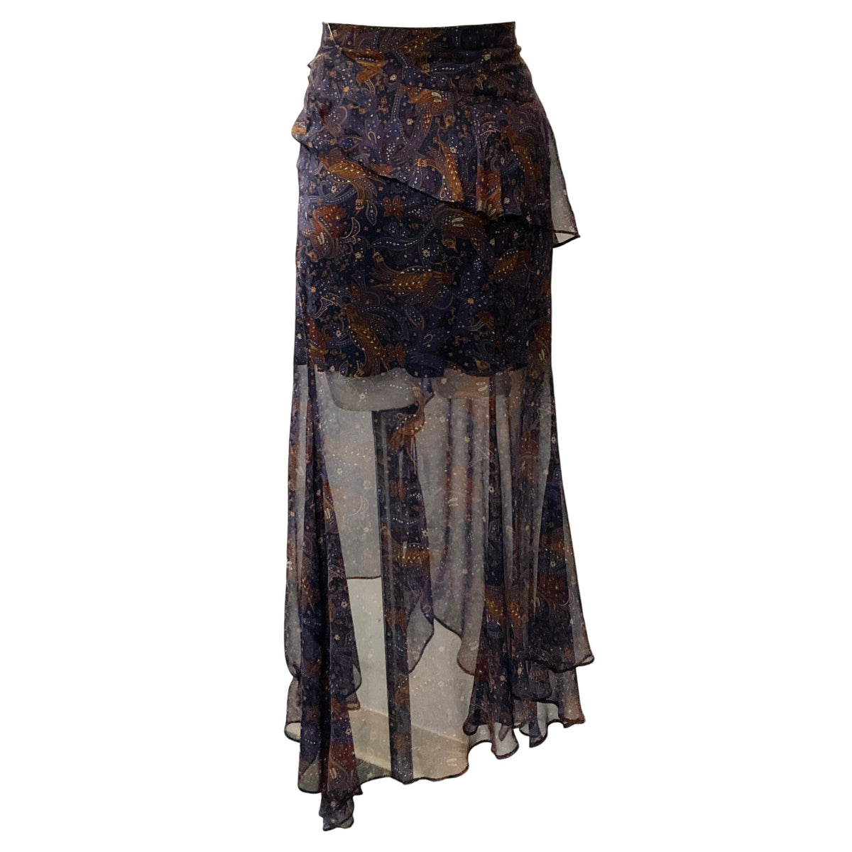 Veronica Beard Paisley Silk Trixie Asymmetrical Skirt