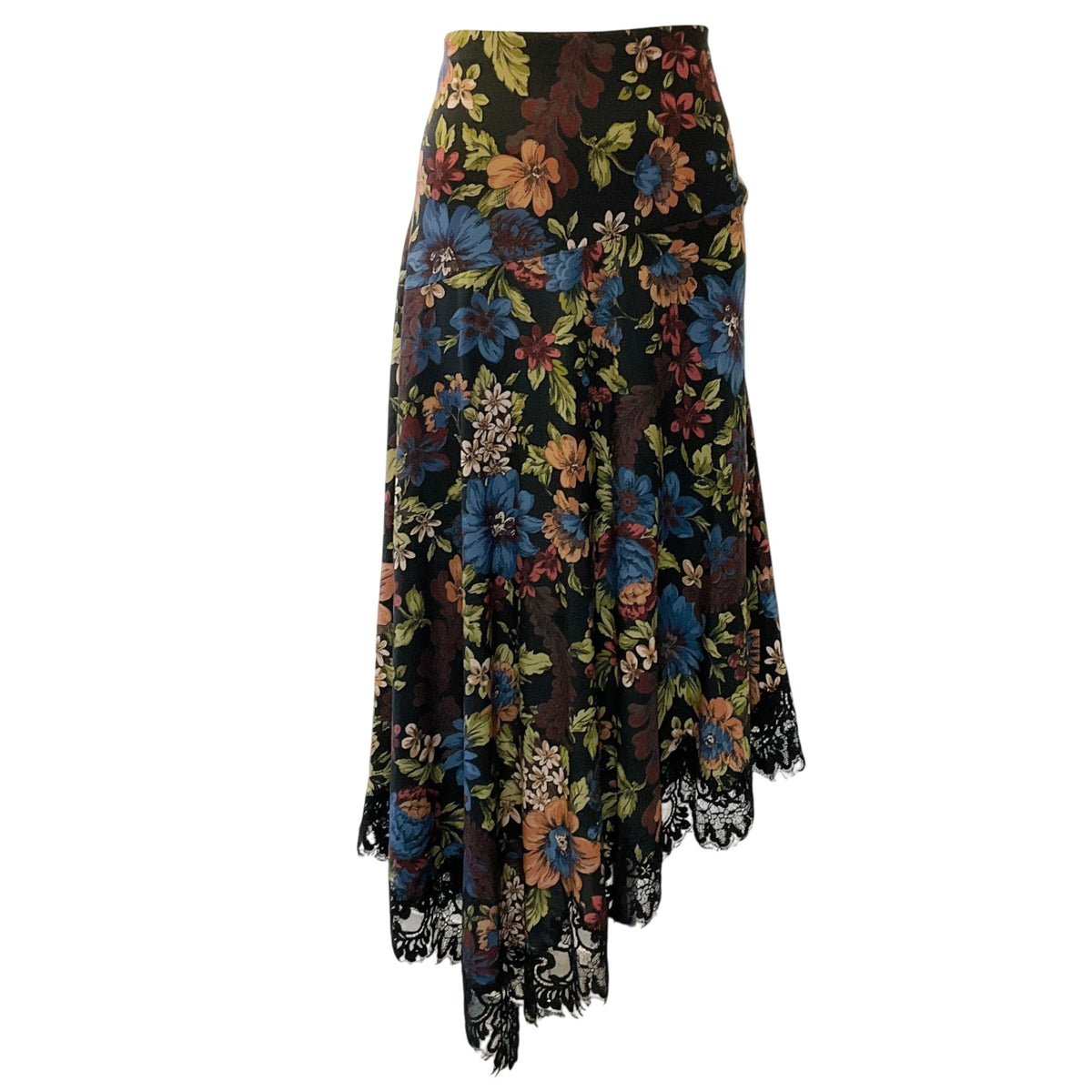 Veronica Beard Black Multi Silk Rosemary Midi Skirt
