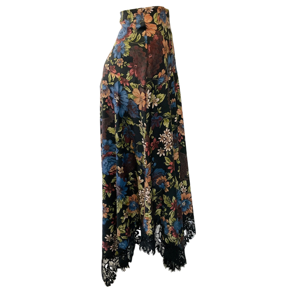 Veronica Beard Black Multi Silk Rosemary Midi Skirt