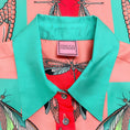 Load image into Gallery viewer, Franco Ferrari Coral / Aqua Insect Print Silk Blouse
