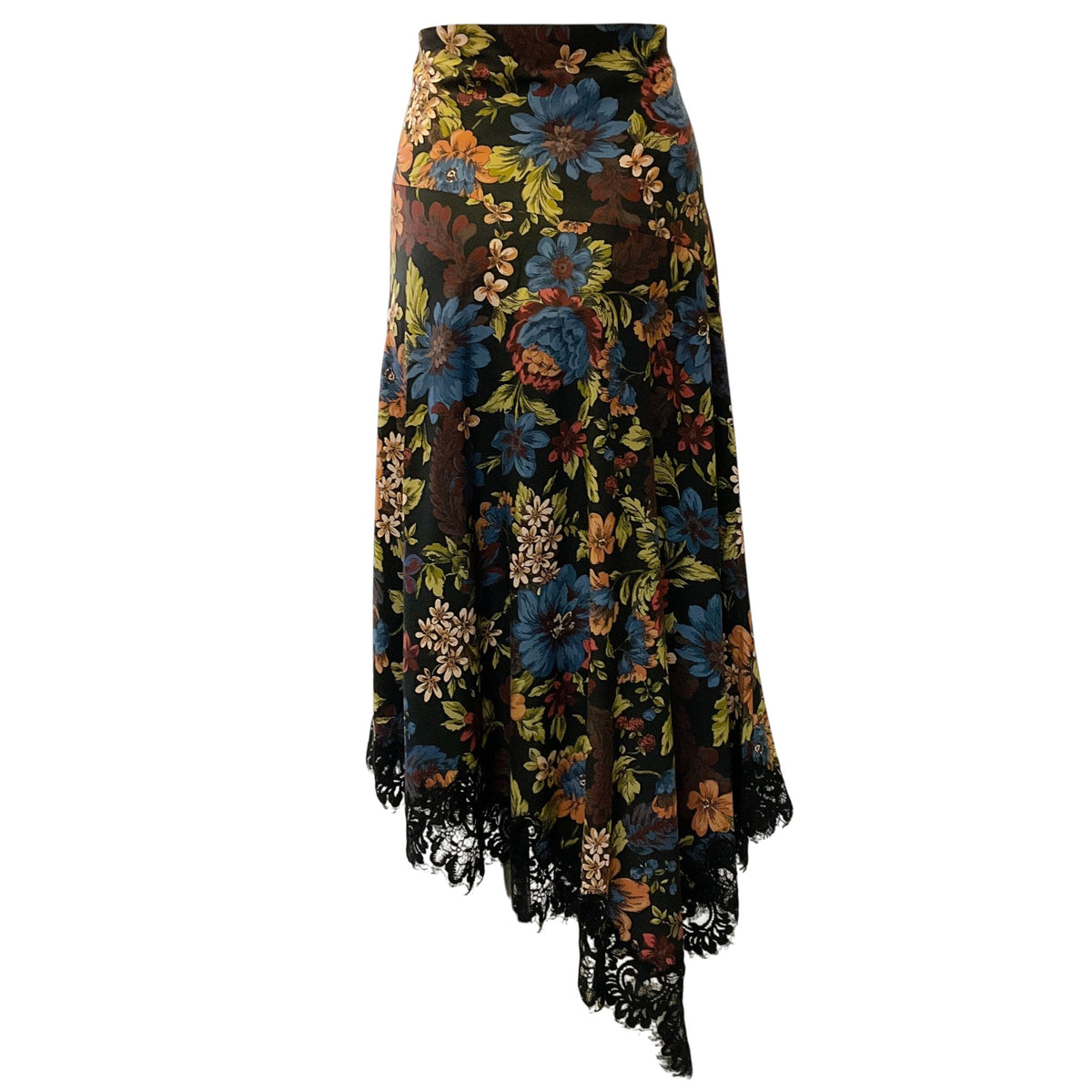 Veronica Beard Black Multi Silk Rosemary Midi Skirt