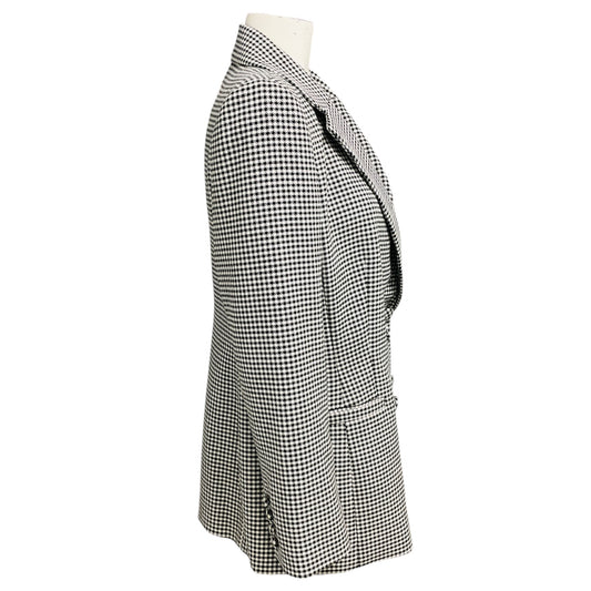Alice + Olivia Black / White Gingham Check Double Breasted Blazer